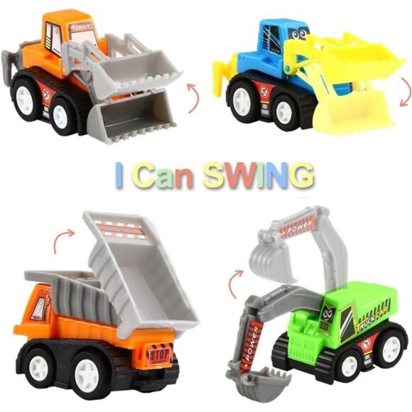 Toys Pull Back Vehicles, 12 Pack Mini Assorted Construction Vehicles - Picture 3 of 8